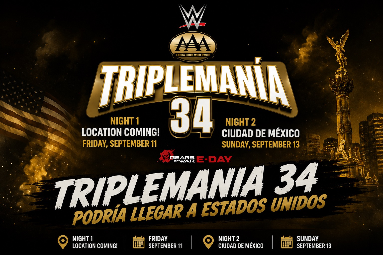 TripleMania 34 podría celebrarse en Estados Unidos
