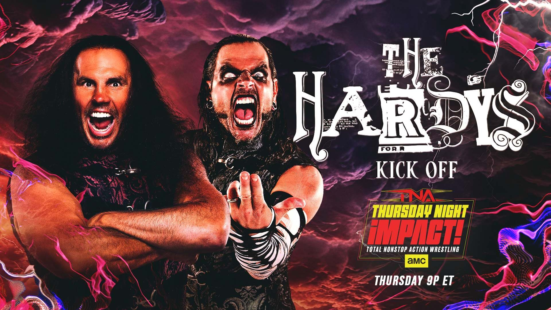 Matt y Jeff Hardy en modo Broken en el gráfico oficial de TNA Thursday Night Impact en AMC