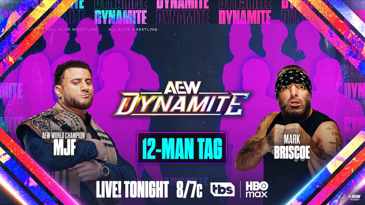 MJF y Mark Briscoe aparecen en el gráfico promocional de AEW Dynamite para una lucha de doce hombres rumbo a Forbidden Door.