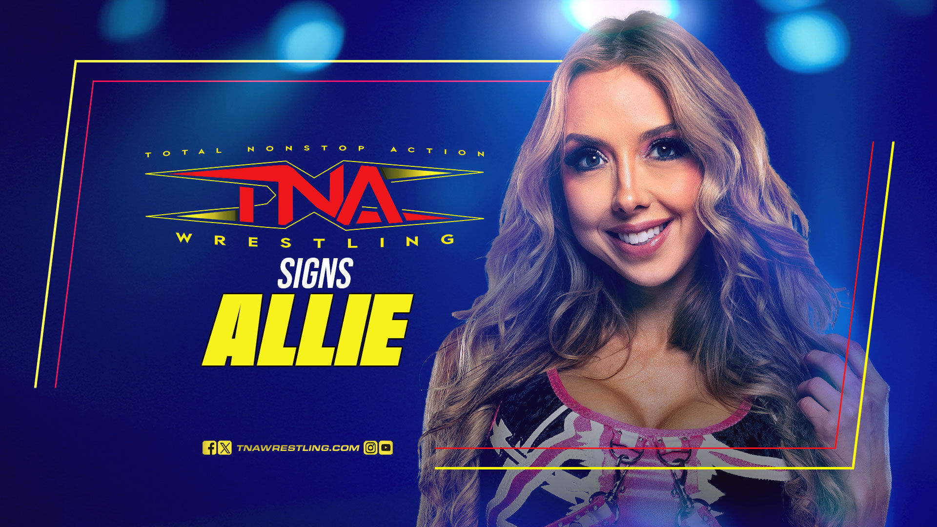 Imagen promocional de Allie utilizada por TNA Wrestling para anunciar oficialmente su contratación por parte de la empresa.