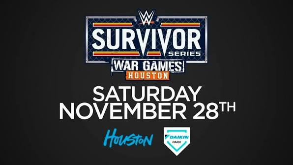 Póster oficial de WWE Survivor Series: WarGames 2026 que anuncia el evento para el sábado 28 de noviembre en Daikin Park de Houston, Texas.