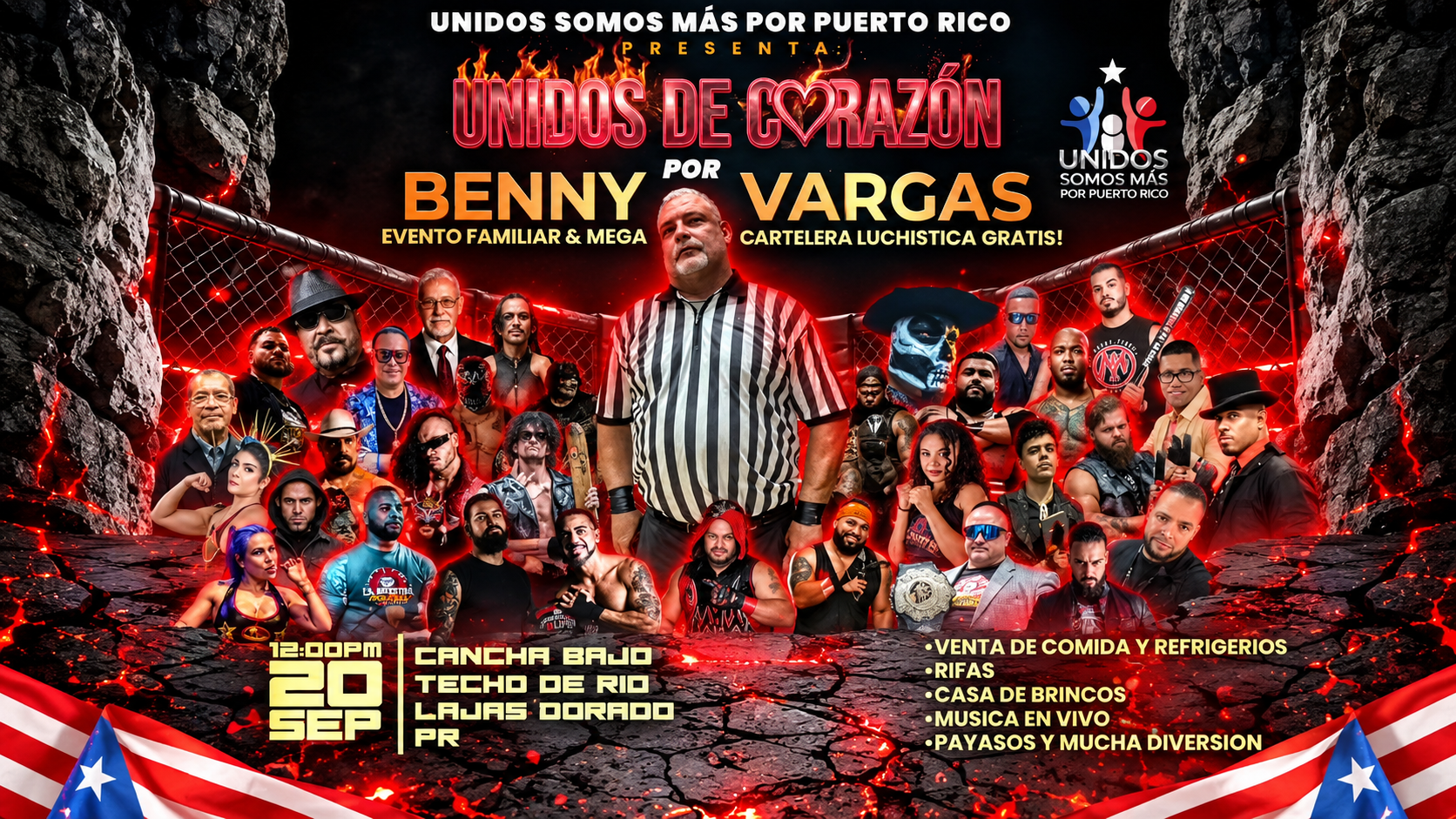 Lucha libre puertorriqueña se une en evento especial por Benny Vargas