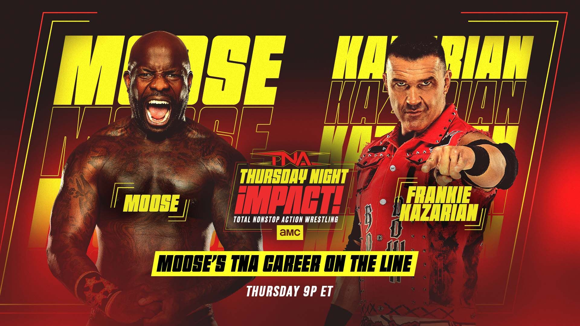 Moose se enfrenta a Frankie Kazarian en la lucha estelar de TNA iMPACT!, con la carrera de Moose en TNA en juego.