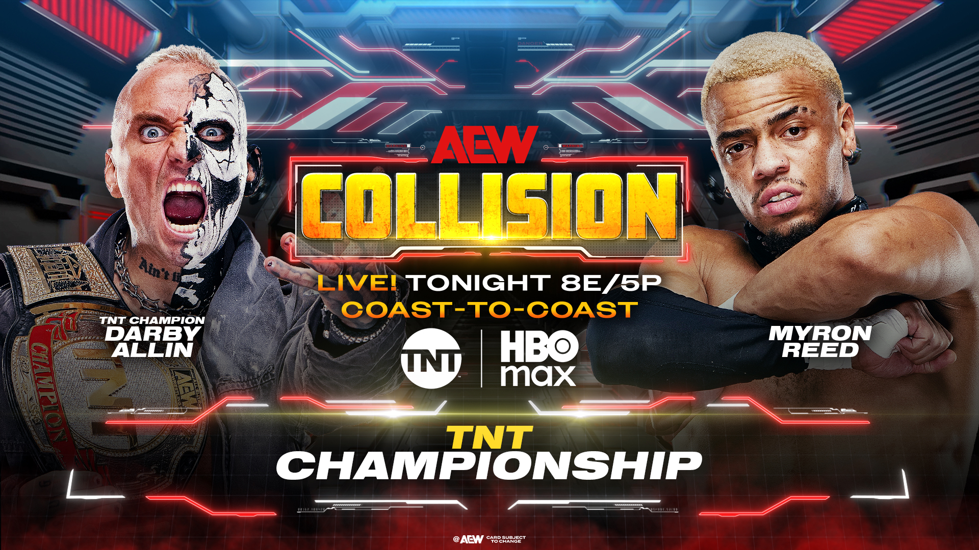 Darby Allin y Myron Reed aparecen en el gráfico promocional de su lucha por el Campeonato TNT en AEW Collision.