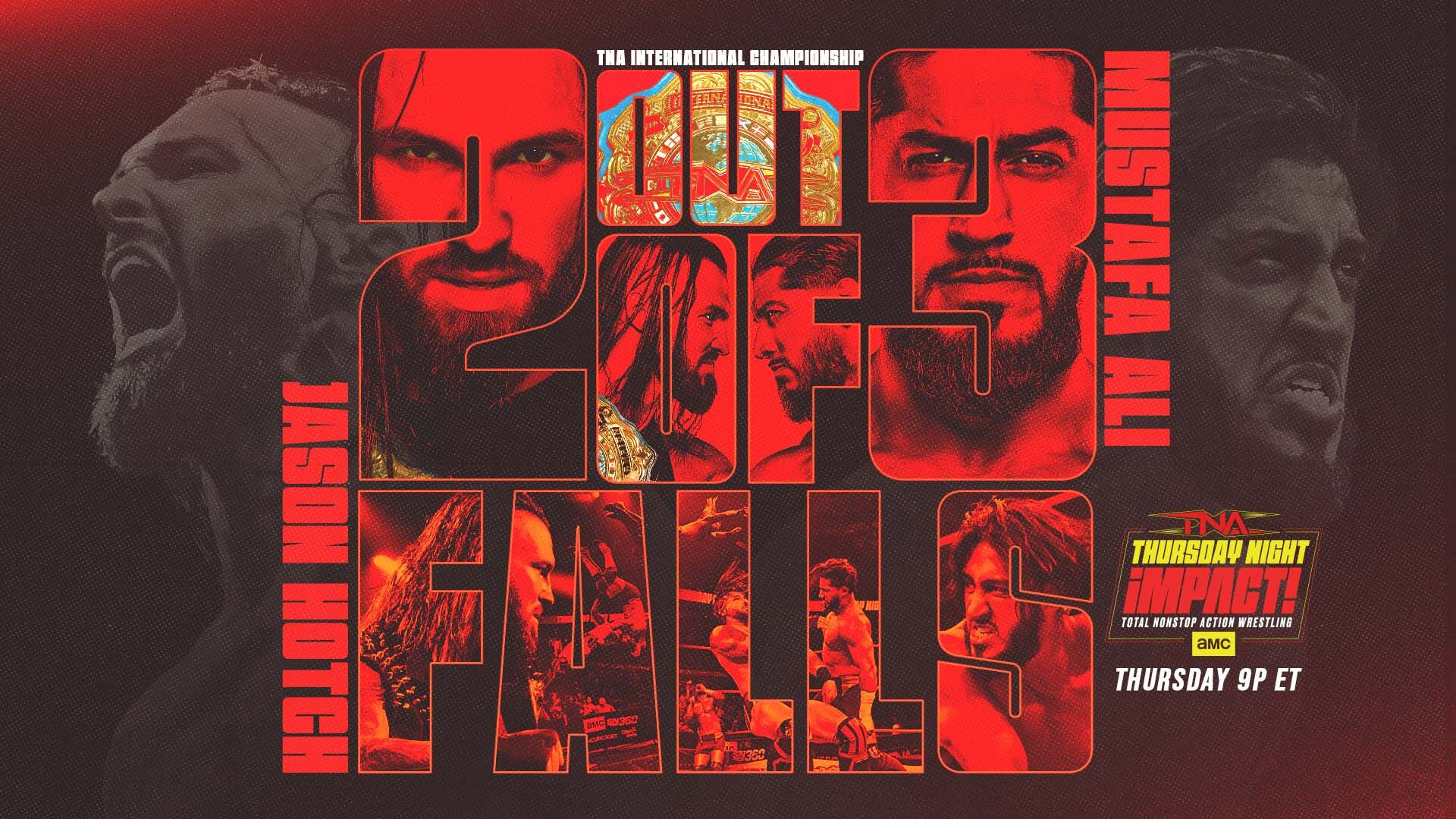 Mustafa Ali y Jason Hotch protagonizan una lucha de dos de tres caídas por el Campeonato Internacional de TNA en Thursday Night iMPACT!