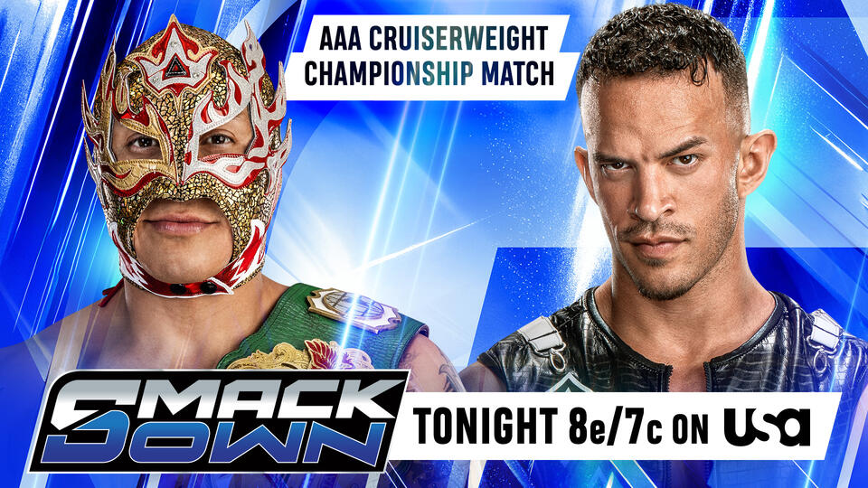 Lucha por el Campeonato Crucero de AAA entre el campeón Dragon Lee y su retador, Laredo Kid, durante WWE SmackDown.
