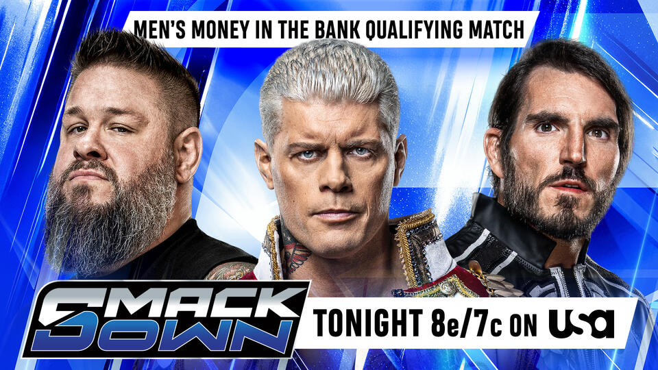 Cody Rhodes, Kevin Owens y Johnny Gargano en la promoción de una lucha triple amenaza clasificatoria para Money in the Bank.