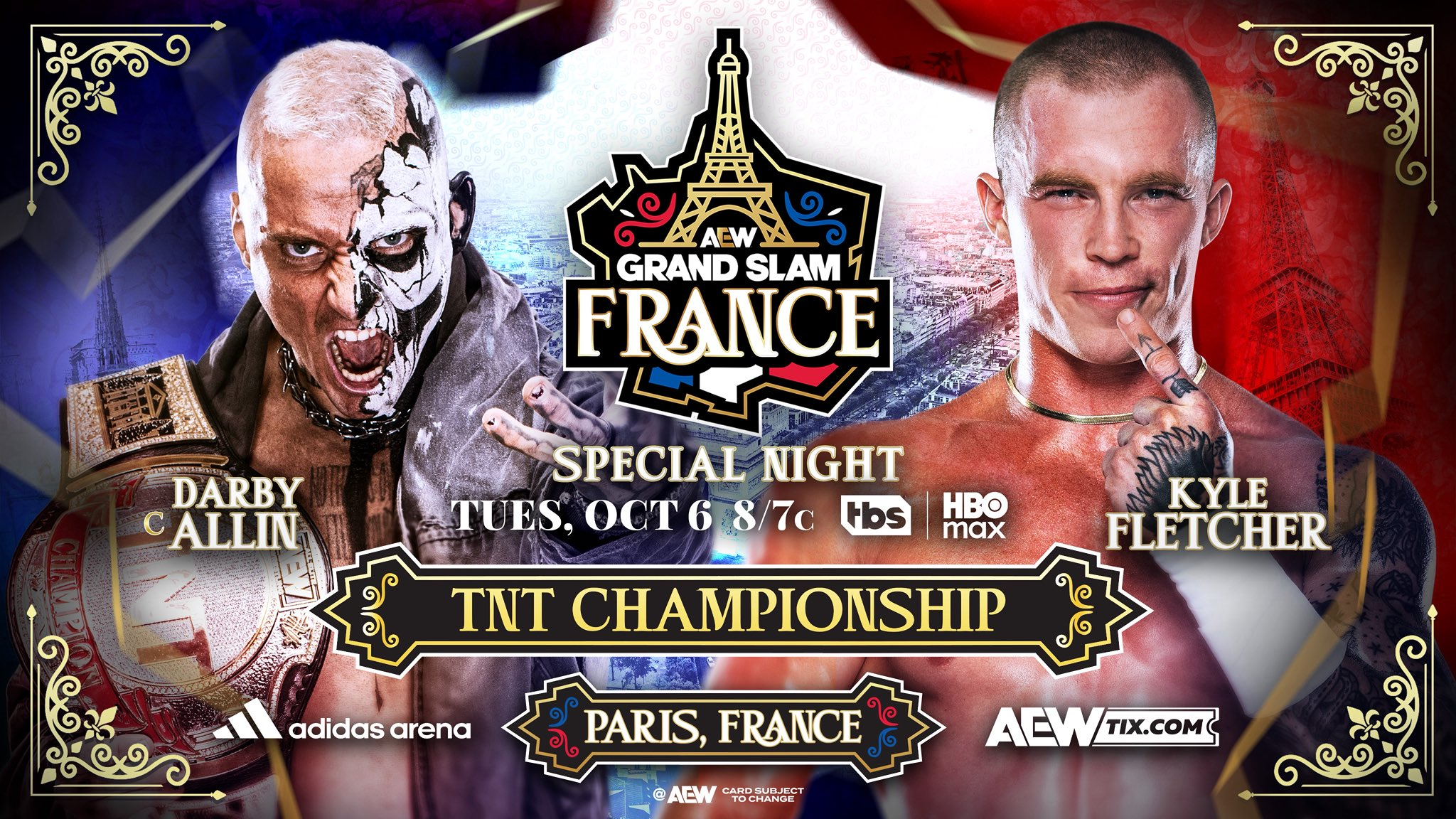 Darby Allin vs. Kyle Fletcher por el Campeonato TNT en AEW Grand Slam France.