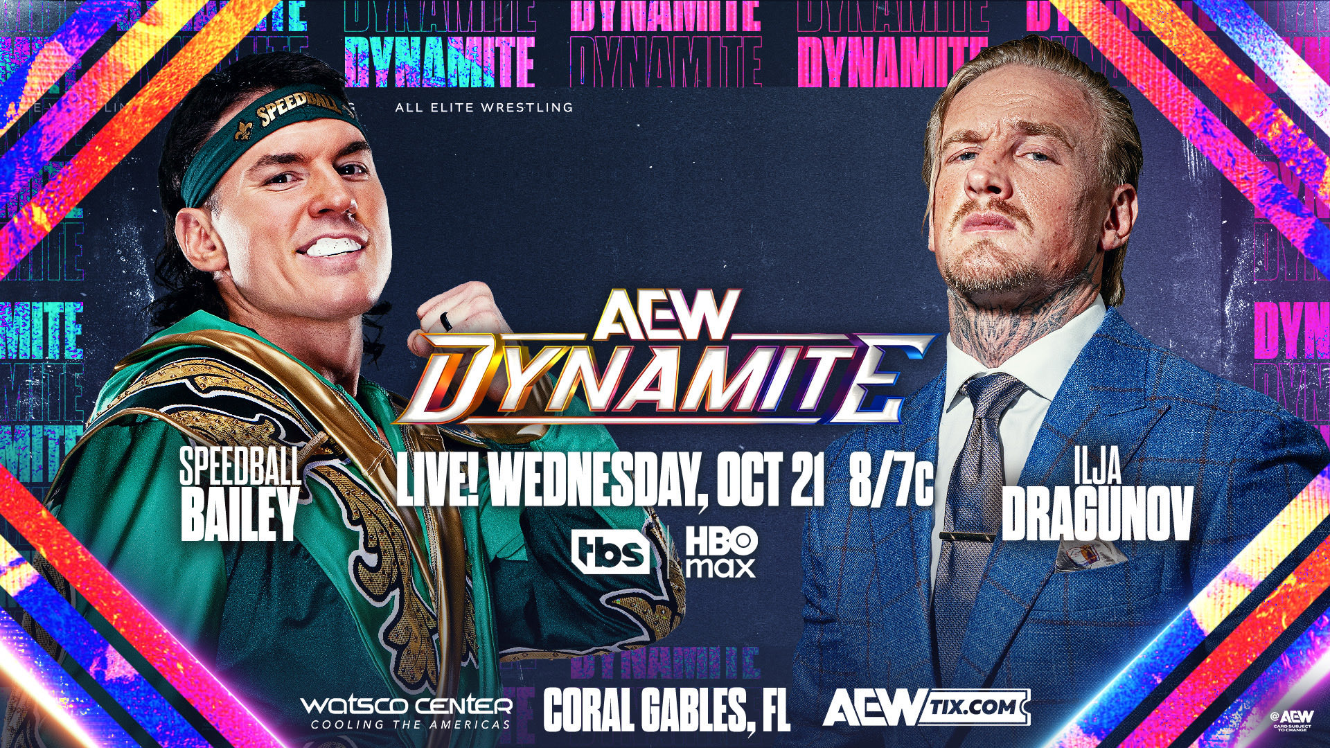 Ilja Dragunov y Speedball Mike Bailey protagonizan la lucha estelar de AEW Dynamite durante el debut de Dragunov en el ring de AEW.